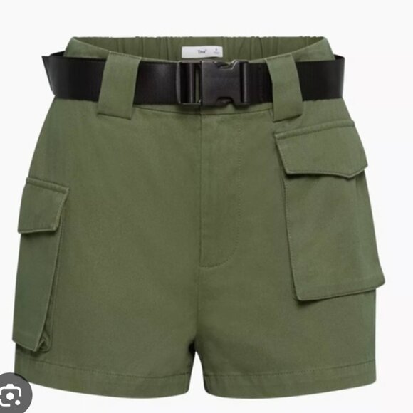 Aritzia | Shorts | Aritzia Tna Bel Air Short Sage Green Belted ... - Picture 2 of 2